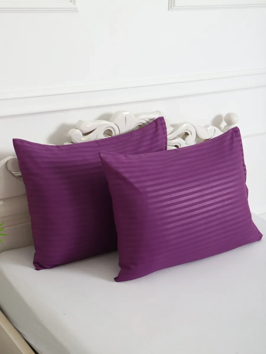 Inteteks Yastık Kılıfları 50x70 2 Adet Poli Saten Çizgili Fermuarlı 250131549 Violet