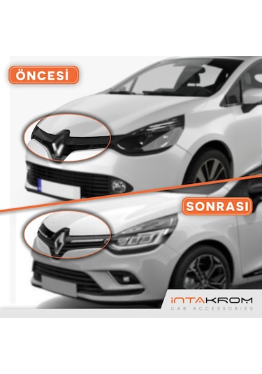 intakrom Renault Clio 4 Krom Ön Panjur 2 Parça - 2012-2018 - Hb - Sw