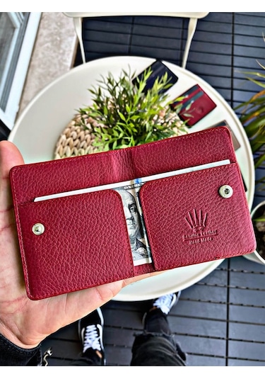 Watchofroyal Paır Bordo Slım Hakiki Deri Cüzdan