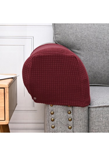 Suofeng Kırmızı Bambu Dokulu Koltuk Kol Halkası Seti - Yıkanabilir, Kaymazsız, Tüm Mevsimler İçin - 10 Adet Çivi İle Şarap Kırmızısı