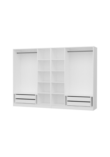 Kale 6 Mebran Kapaklı 4ç Dolap - Beyaz 190cm