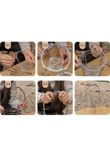 Pazly Kamp Ateşi İçin Katlanabilir Paslanmaz Çelik Şömine - Taşınabilir, 23,5x17,5x5,5 Cm, Gümüş Renk, Seyahat, Kamp, Bahçe Kullanımı