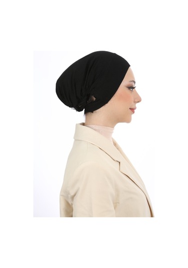 Kadın Tesettür Geniş Hacimli Pratik Ense Ve Çene Altından Geçmeli Kaymayan Bone Haki Çeneli Bone Haki