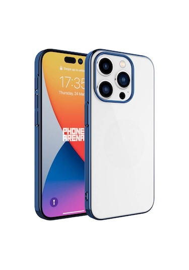 Teleplus Apple Uyumlu iPhone 15 Pro Kılıf Sert Pc Renkli Çerçeveli Riksos Kapak