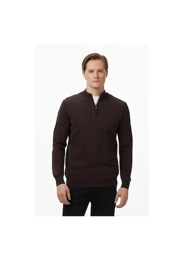 Nautica Erkek Kahverengi Classic Fit Kazak-12048 Kahverengi