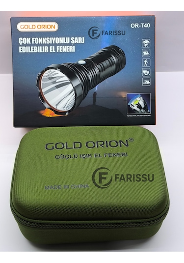 Or-t40 100w 5000 Lümen Şarj Edilebilir Led El Feneri - Yüksek Performans Ve Uzun Çalışma Süresi Siyah