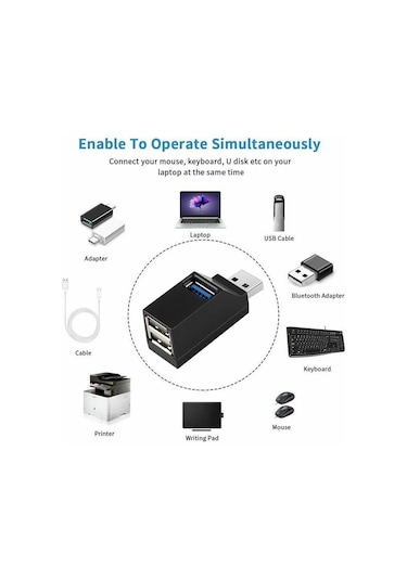 Usb Hub 3 Port Usb 3.0 Ve Usb 2.0 Çoklayıcı Switch 4422