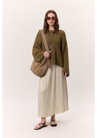 Crush Saten Etek Bej Bej