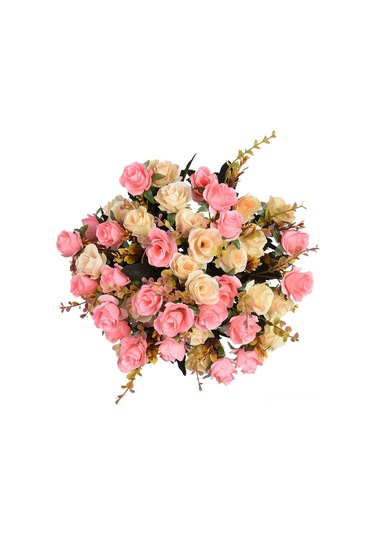 Hangfox 12 Çiçekli Avrupa Stili Simülasyon Gül, 6 Dal Ve 2 Renk Kombinasyonu, Serbest Konum Ayarı, Dekoratif Vazo İçin Uygun