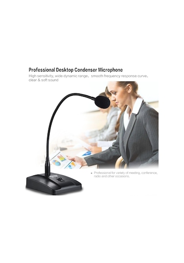 Youtek M180 Profesyonel Toplantı Mikrofonu - Kardiyoid Yönelimli, Metal-plastik Yapı, 3m Kablo, 40cm Esnek Şaft