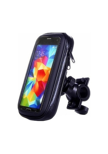 Samdoo Bisiklet İçin Su Geçirmez Telefon Kılıfı Ve 360 Dönen Tutucu - 6.3 İnç Telefonlar İçin Siyah Paket Kılıf + Tutucu + Renkli Kutu Siyah