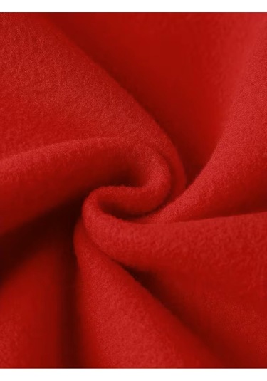 Kışlık Kapüşonlu Sweatshirt, Kiraz Leopar Baskılı Yeni Kırmızı