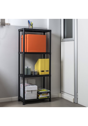 Toomax 4 Katlı Plastik Raf Dolap Siyah