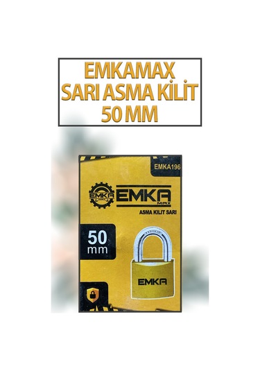 Kısa Sarı Asma Kilit 50 Mm 3 Anahtarlı