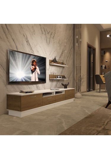 Decoraktiv Trendstyle 220r Mdf Tv Ünitesi Tv Sehpası Beyaz - Pera
