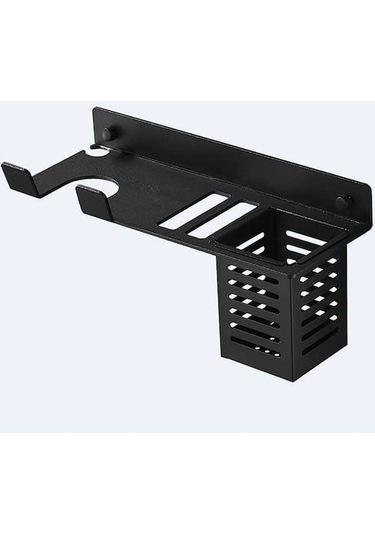 Wondernest Saç Kurutma Rafı, Duvara Monte Makinesi Lichen Depolama Banyo Ab Siyah