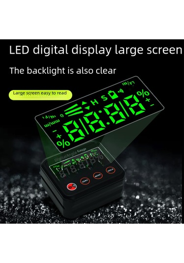 Hangfox Casio Mini Dijital İçinç Ölçer - Lazerli, Manyetik Tabanlı, Işıklandırmalı Ekranlı, Abs Malzeme, Tepe/manzaralı Taraf Ölçümü Aleti Dl1908