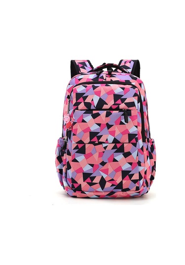 Samdoo Küçük Öğrenci Kız Çanta, Baskı Azaltıcı, Havalandırmalı, 3-4. Sınıf, Büyük Kapasite, Geometrik Desenli Siyah Okul Çantası 0785 Çok Renkli