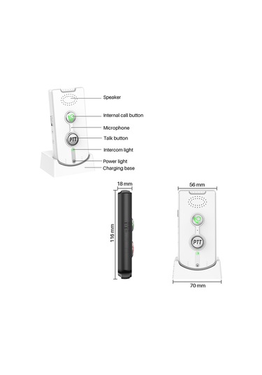 2 Adet Interkomlar Kablosuz Ev Sesli Çift Yönlü Arayan Beyaz