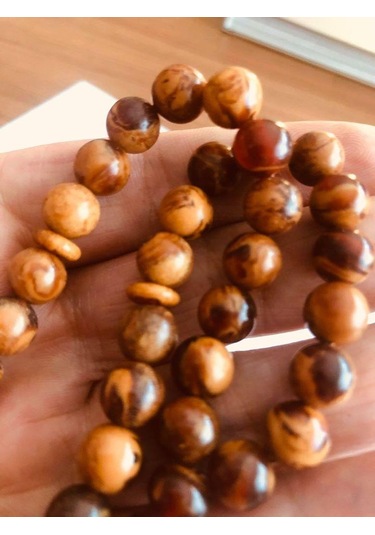 Yoğun Hareli Sıkma Kehribar Tesbih F