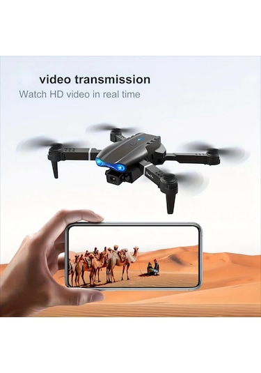 Maxaccess Profesyonel E99 Pro K3 Çift Hd Kameralı Katlanır Drone Oyuncağı Gri