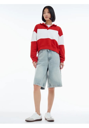 Tvoe Koşumasız Polo Sweatshirt Y2k 461822809 Kırmızı