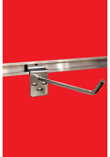 200 Adet 15 cm Kanallı Pano Kancası Raf Askısı Krom