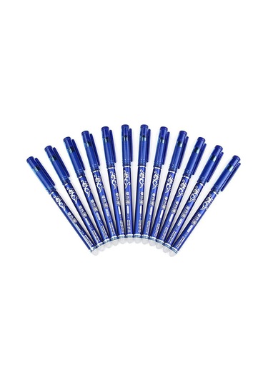 Reedark Silinebilir Plastik Kalemler - 0.5mm İnce Uç, Akıcı Yazı, 12 Adet/kutu - Ofis Ve Seyahat İçin Taşınabilir Mavi