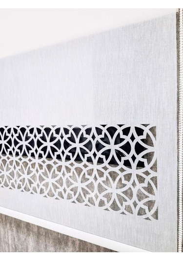 Bbb Çift Mekanizmalı Keten Lazer Kesim Tül Ve Stor Perde Mlt5017 Beyaz