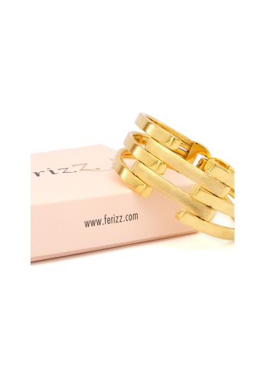 Altın Kaplama 2 Sırda Kaburga Kelepçe Kb-127 Altın