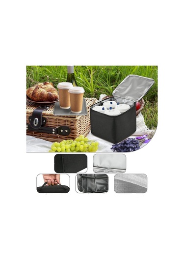 Suntek Soğutucu Çanta Piknik Çantası Yemek Teslimat Siyah