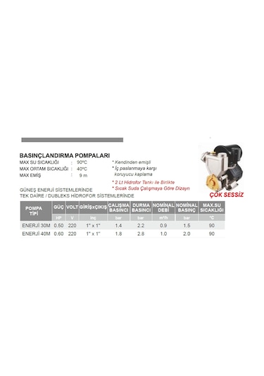 Atlantis Akıllı 40m 0.7hp 220v Sıcak Su Basınç Artırıcı Pompa