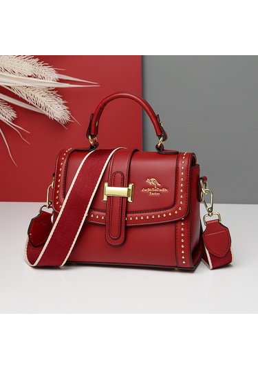 Kadınlar İçin Çantalar Yeni Kadın Çantaları Kadınlar İçin Moda Retro Perçin Kilitli Çapraz Çantalarsiyah Diğer