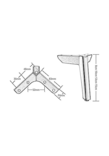 Suntek Magideal Mobilya Kanepe Ayakları Metal Dolap Için Altın-15cm