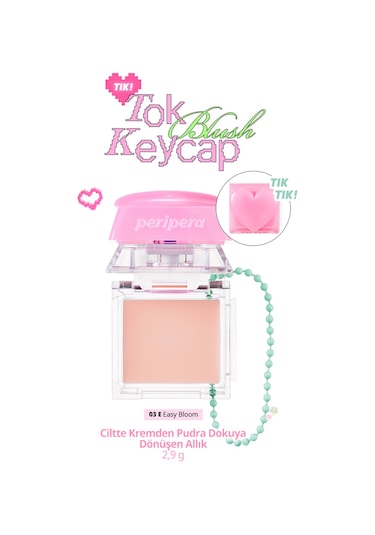 Ciltte Kremden Pudra Dokuya Dönüşen Allık Perıpera Tok Blush Keycap 03 Easy Bloom