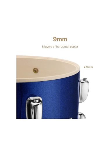 Eastar Eds-480mbe 22" 5-parça Akustik Davul Metallic Blue