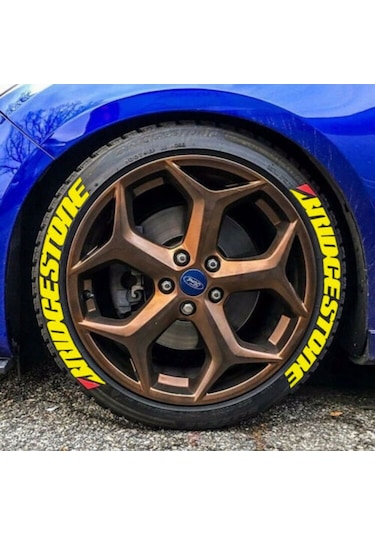 Lastik Yazısı 8X Brıdgestone Sarı 1.Sınıf Kalıte Solmaz Stıcker