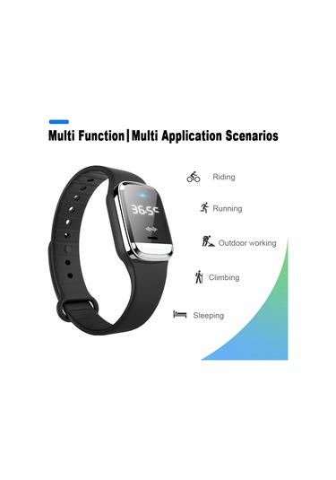 Neevoyu M20 Pembe Ultrasonik Entegre Saat Ve Sıcaklık Ölçer Dışarıda Kullanıma Uygun Uyku Güvenli Kovucu Bileklik Pembe