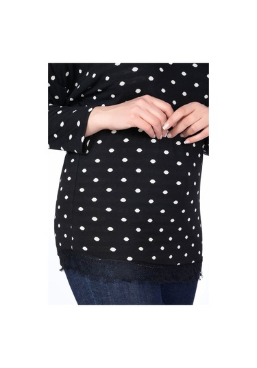 Eteği Dantelli Penye Tişört (532254192)