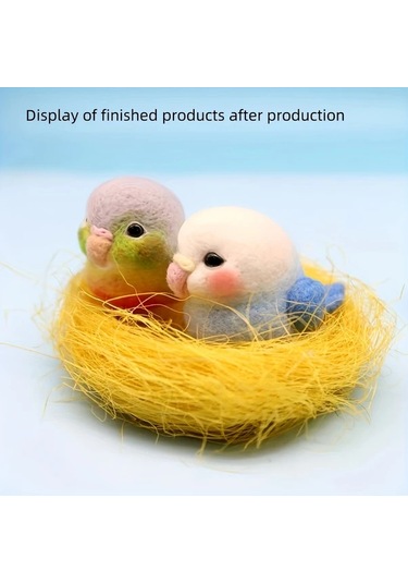 Hightower Mavi Tüylü Papağan İğneleme Keçe Seti - Yeni Başlayanlar İçin Qr Kodlu El Yapımı Oyuncak Mavi