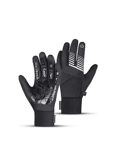 Pazly Rüzgar Geçirmez Kışlık Bisiklet Eldiveni, Sıcak Dokunmatik Ekranlı Eldivenler