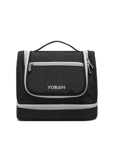 Sones Yoban Y-1551l Seyahat Kozmetik Çantası Büyük Kapasiteli Açık Hava Depolama Çantası Kancası Taşınabilir Küf Önleyici Kuru Ve Islak Ayırma Yıkama Çantası Siyah