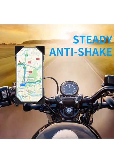 Shineyee Motosiklet Bisiklet Usb Şarjlı Telefon Tutucu, 3.5-6 İnç Telefonlar İçin 360 Döner, Kartal Pençe Yapısı İle Sabit, 2a Hızlı Şarj Siyah
