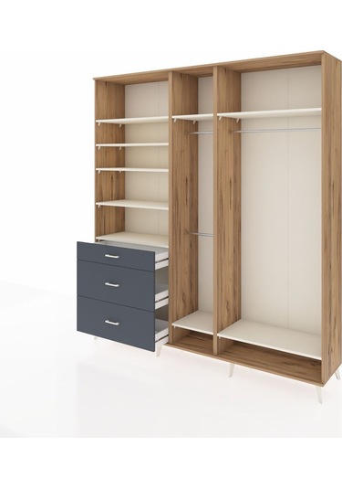 Hyperion Dolap 9 Raflı 3 Çekmeceli 3 Askılı 220x44x243 Çam-aytaşı/antrasit Aytası/antrasıt Hyperion Dolap 9 Raflı 3 Çekmeceli 3 Askılı 220x44x243 Çam-aytaşı/antrasit Aytası/antrasıt