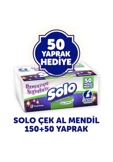 Solo 12'li Çek-al Kağıt Mendil 1800 Yaprak +600 Yaprak Hediye