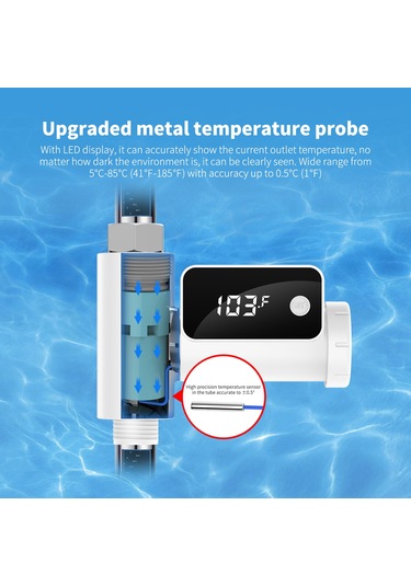 Monyee Ev Banyosu Led Su Sıcaklığı Gösterici - Bebek Duşu İçin 360 Döner, / Değiştirilebilir, Pil Dahil Değil Beyaz Beyaz