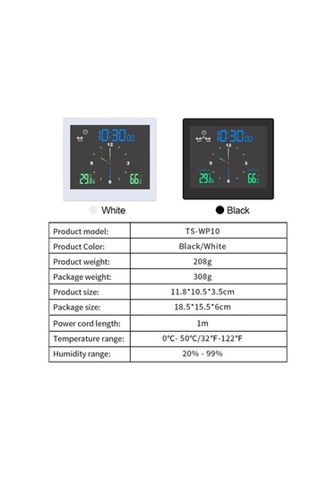 Besthome1 Dikey Su Geçirmez Termometre-higrometre, Lcd Ekranlı, Nem Ve Sıcaklık Ölçer