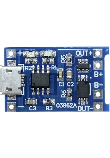 Tp4056 Micro Usb 1s 3.7v Lipo, Li-ion Pil Bms Korumalı Şarj Devresi - 10 Adet