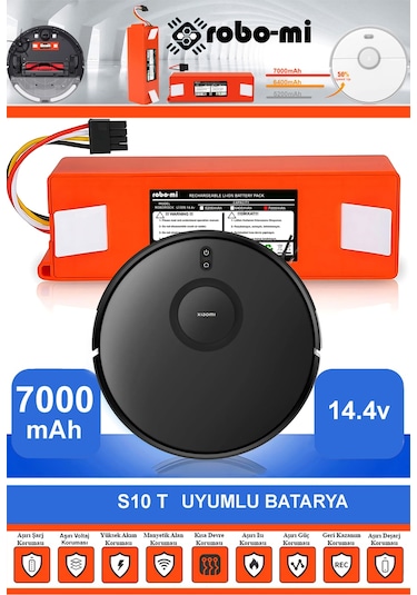 Xiaomi Mi Robot Vacuum S10t Uyumlu 7000.mah Batarya