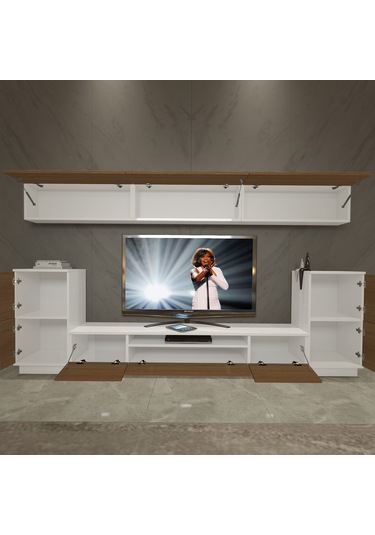 Decoraktiv Trendstyle 9s Slm Tv Ünitesi Tv Sehpası Beyaz - Ceviz